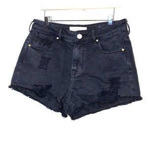 black pacsun distressed shorts